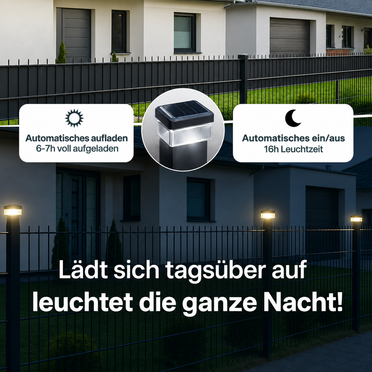 6040 Solar Zaunleuchte LED - 60X40mm